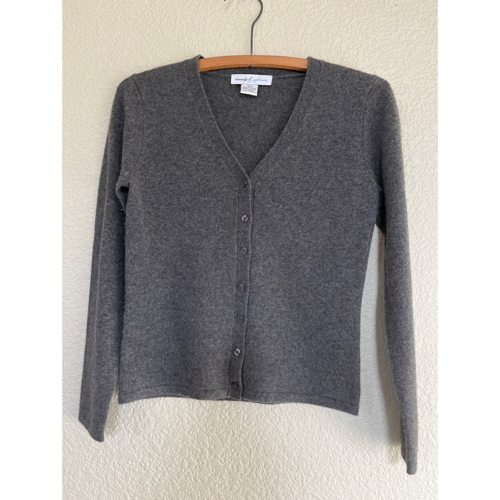 Wendy B Gray Cashmere Cardigan Women’s Size Petite P
